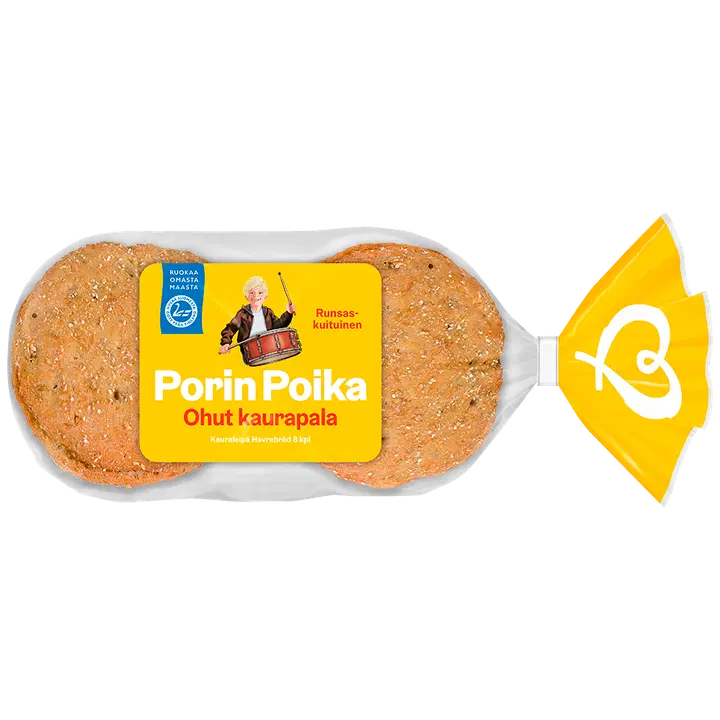 Porin Leipä Porin Poika Ohut kaurapala 8kpl/330g