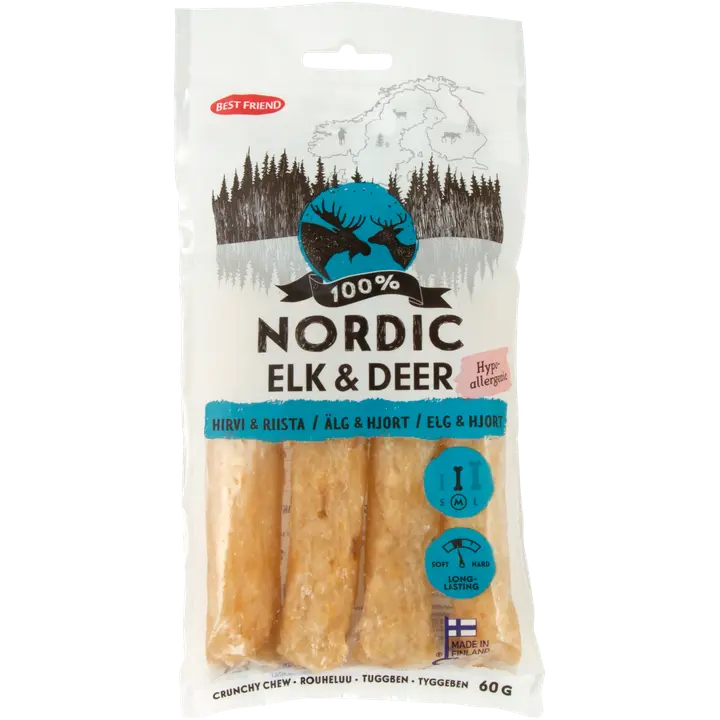 Best Friend Nordic Hirvi & Riista Hypoallergenic -rouheluu 4 kpl 60 g