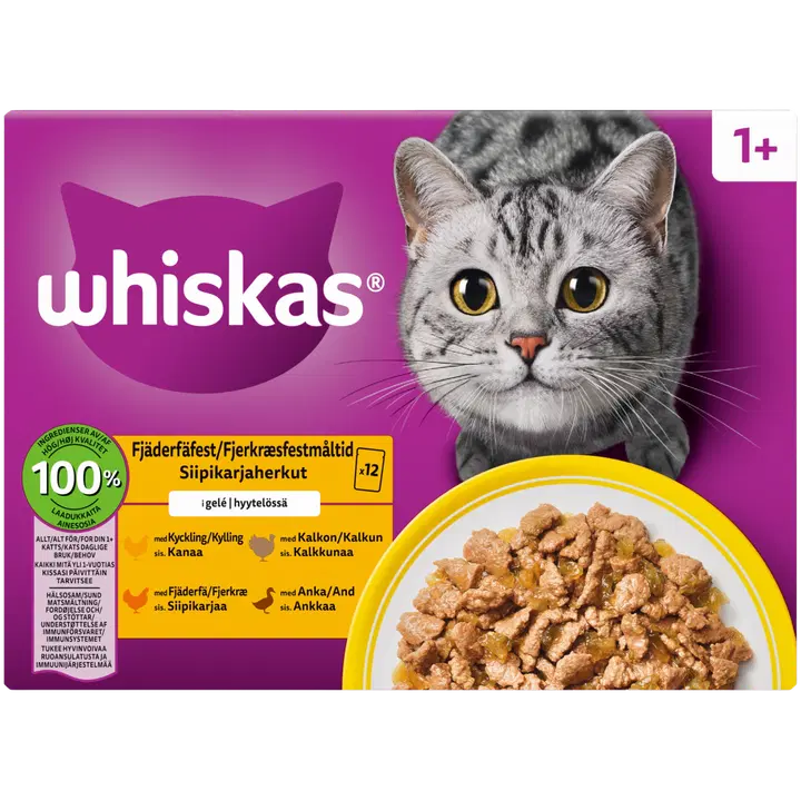 Whiskas 1+ Siipikarjaherkut (12 x 85 g)
