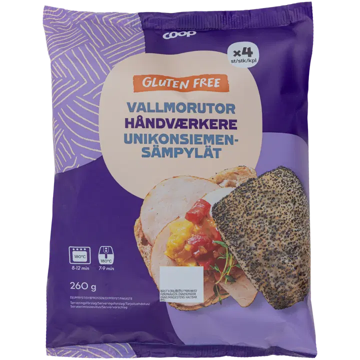 Coop unikonsiemensämpylä gluteeniton 4 kpl 260 g pakaste