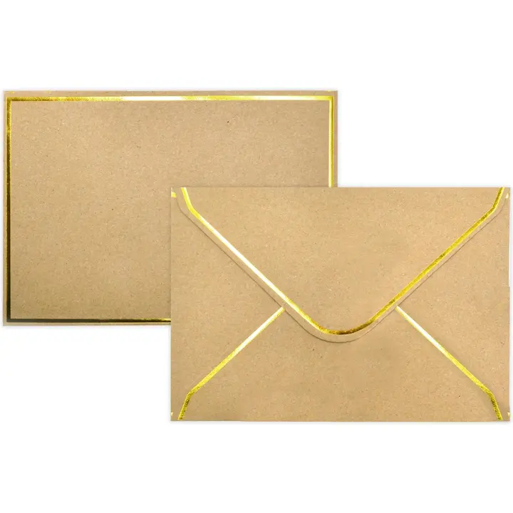 J.K. Primeco kirjekuori C6 kultafolio uusioruskea 10kpl