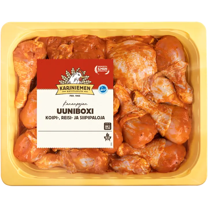 Kariniemen Kananpojan uuniboxi marinoitu n. 1,7 kg