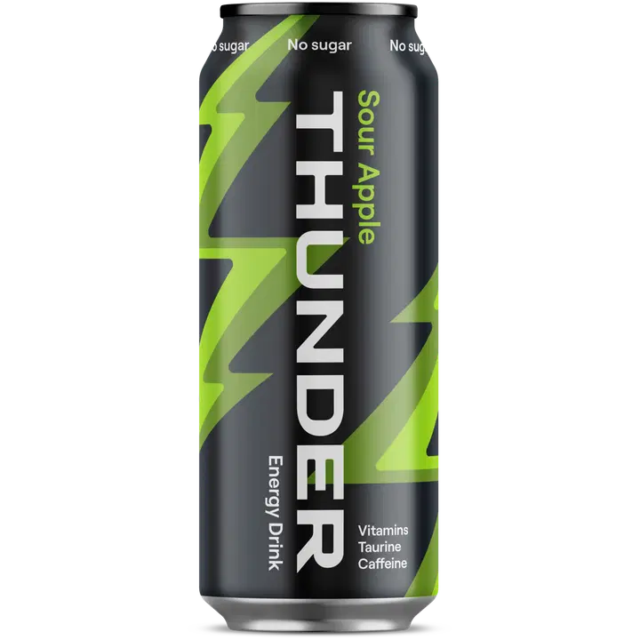 THUNDER ENERGY No sugar Sour apple energiajuoma 500 ml