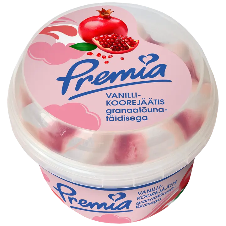 Premia Vanilli-Koorejäätis Granaatõunatäidisega 250 G/0,5 l