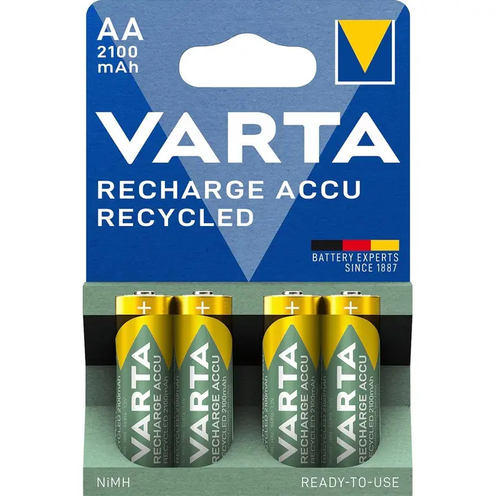 Varta aku AA 2100 4 tk, taaskasutatavast materjalist