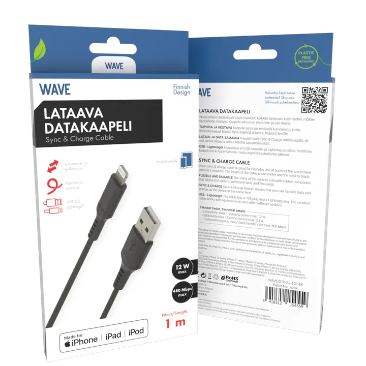 Datakaabel Apple lightning(mfi) 1 m, must