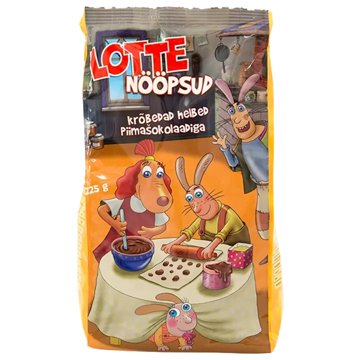 Lotte krõbedad helbed piimashokolaadiga Nööpsud, 225 g