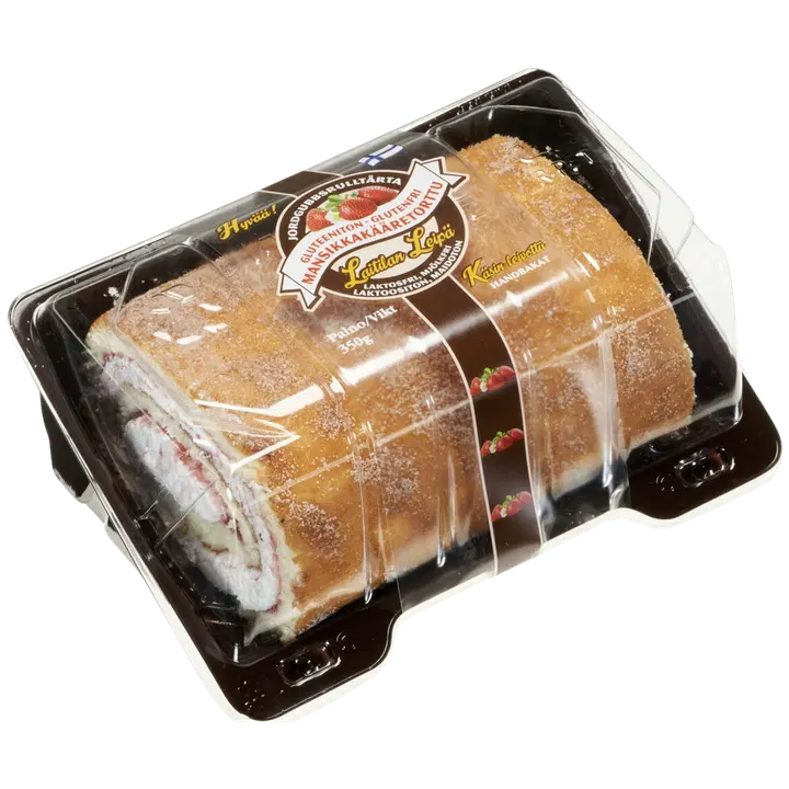 Laitilan Leipä Mansikkakääretorttu Gluteeniton 350 g, Maidoton, Laktoositon Perinteisesti käsin leivottu.