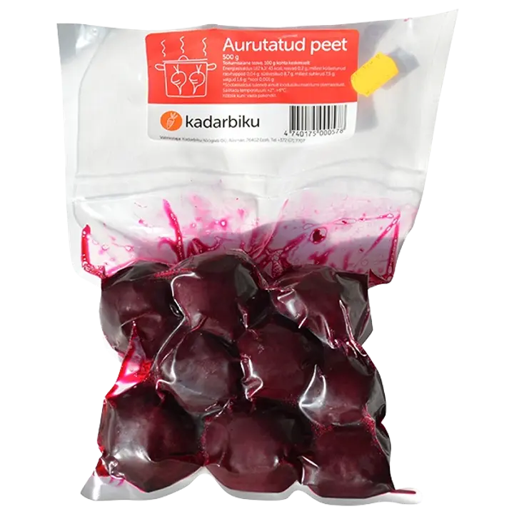 Aurutatud-kooritud peet vaakumis 500g Kadarbiku