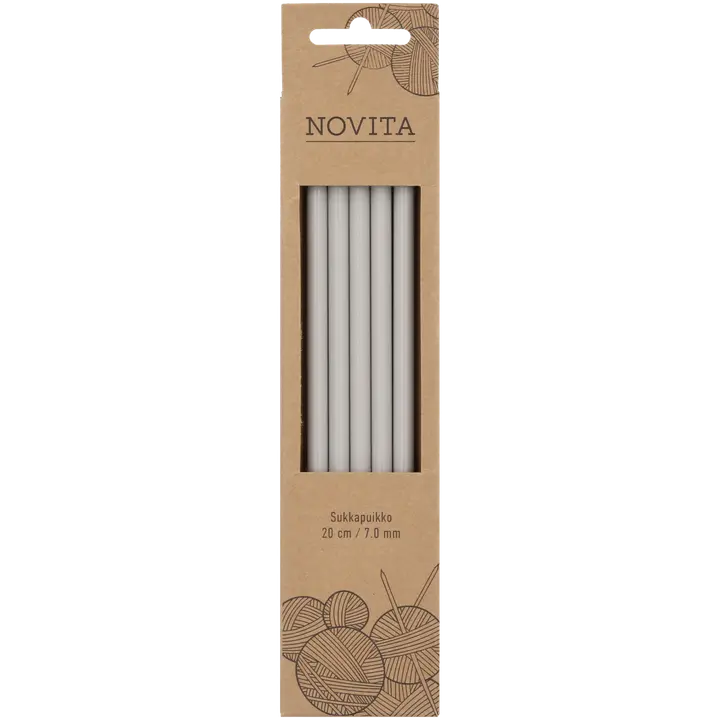 Novita Sukkapuikot 20cm - 7 mm harmaa