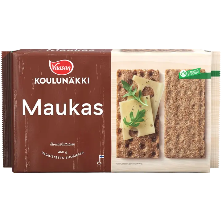VAASAN KOULUNÄKKI Maukas 460 g Täysjyväruisnäkkileipä