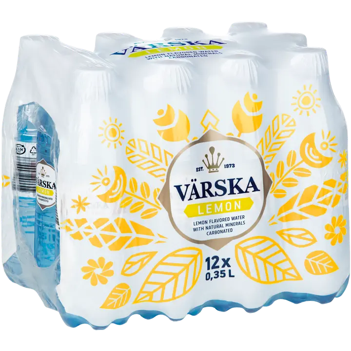 12xVärska Lemon, sitruunanmakuinen mineraalivesi, hiilihapollinen 0,35L PACK PET