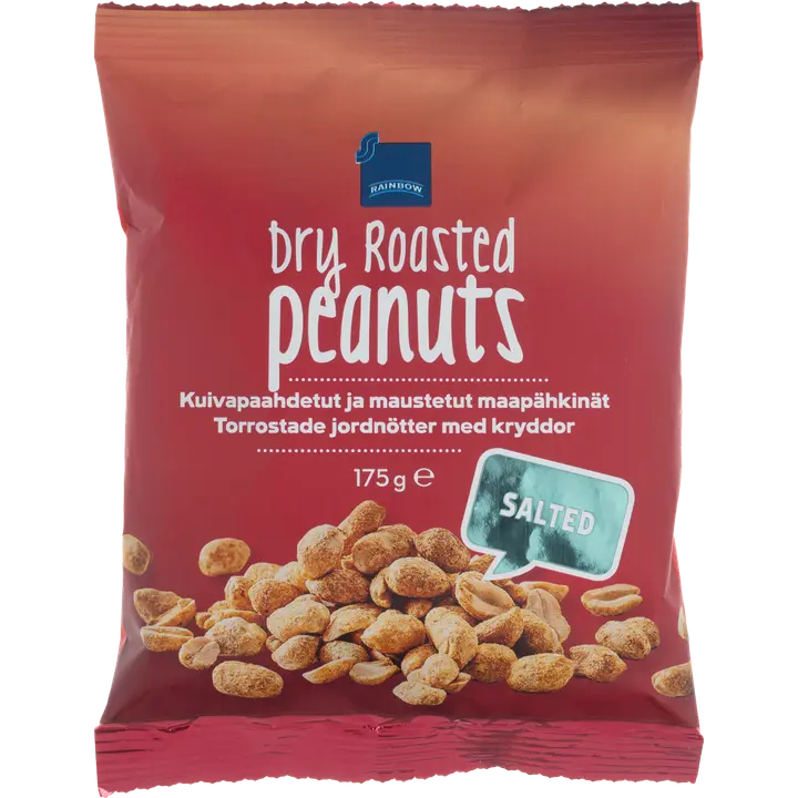 Rainbow kuivapaahdetut ja maustetut maapähkinät 175 g