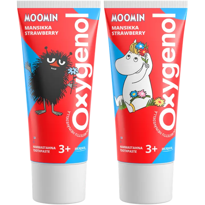 Oxygenol Moomin 50ml Mansikka hammastahna 3+