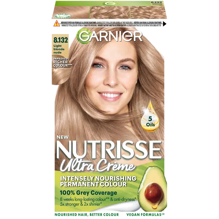 Garnier Nutrisse Ultra Creme 8.132 Light Blonde Nude Luonnonvaalea kestoväri 1kpl