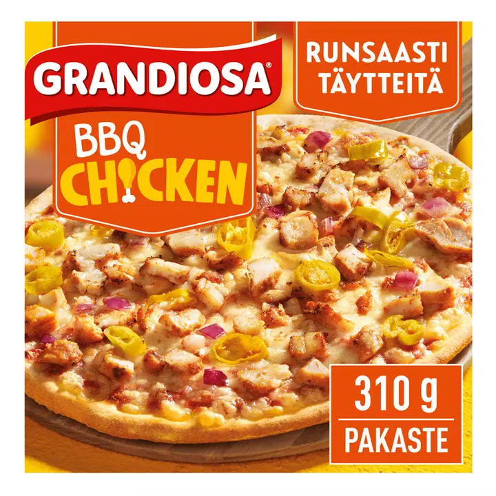Grandiosa BBQ chicken stenugnsbakad fryst pizza 310g