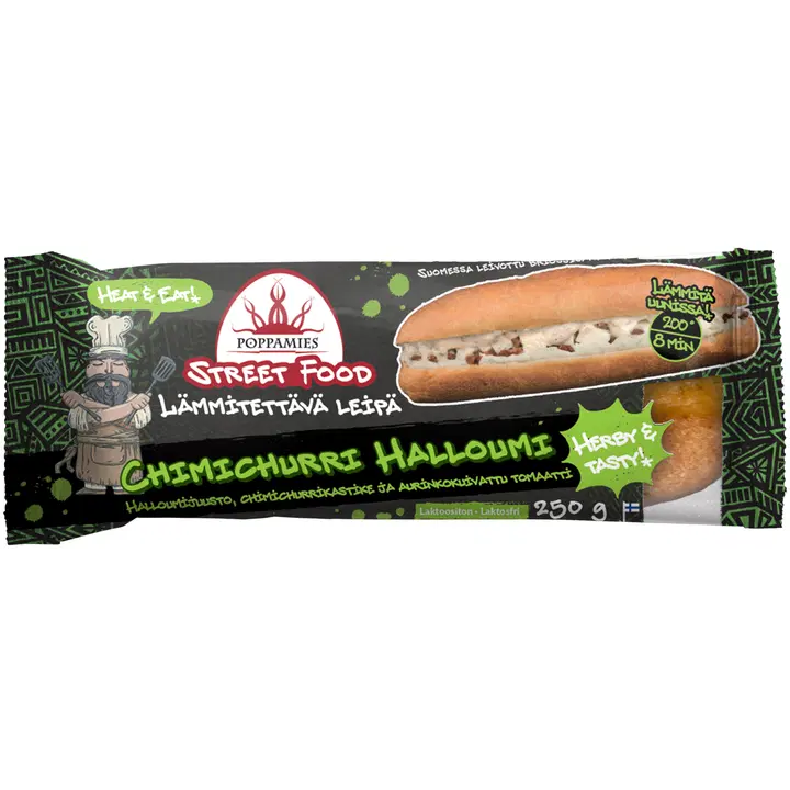 Poppamies Chimichurri Halloumi lämmitettävä halloumileipä 250g