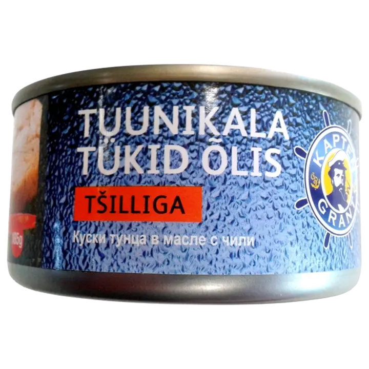 Kapten Grant tuunikala tükid õlis tšilliga 185 g