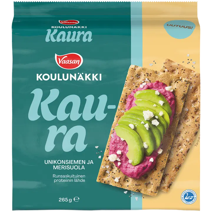 Vaasan Koulunäkki Kaura Unikonsiemen & Merisuola 265g