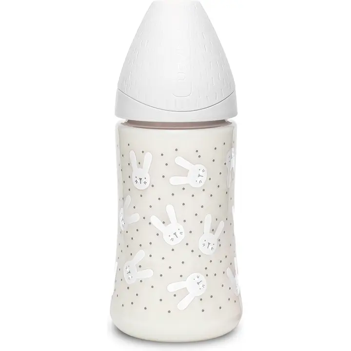 Suavinex tuttipullo Rabbit 270 ml harmaa