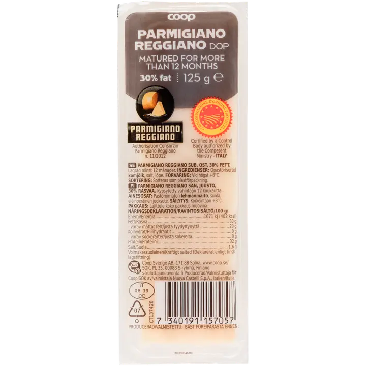 Coop Parmigiano Reggiano 12kk 125g SAN