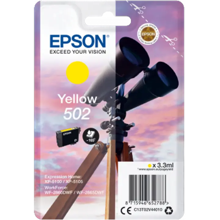 Epson 502 mustepatruuna keltainen