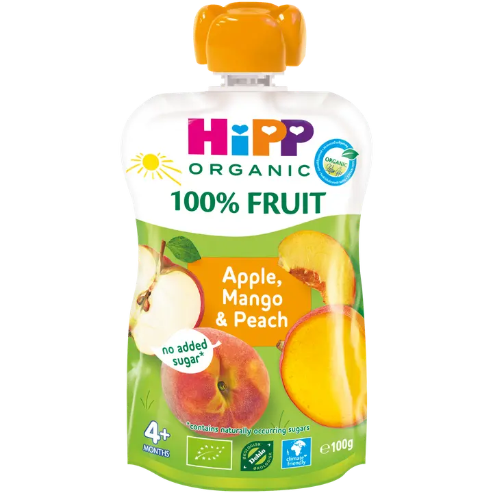 HiPP 100g Luomu Smoothie Persikkaa, Mangoa&Omenaa 4kk