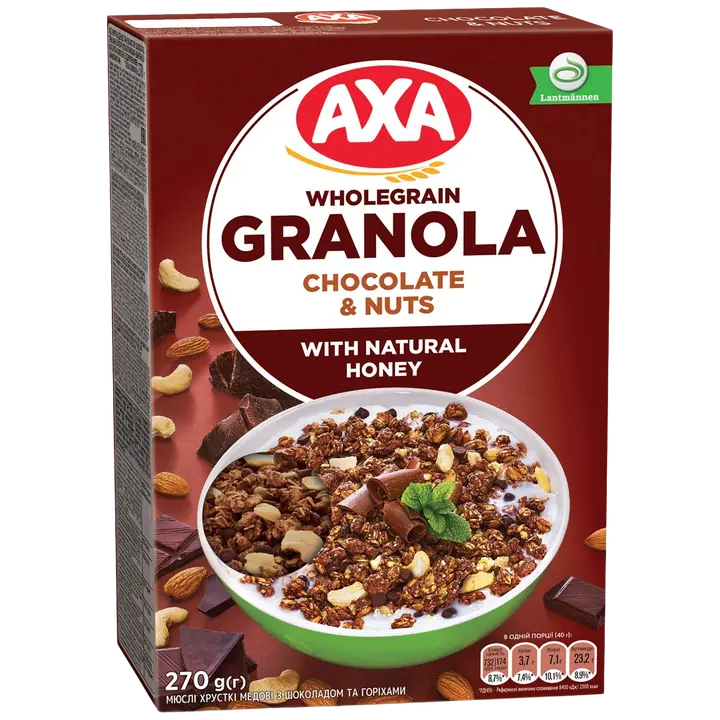 Axa krõbe müsli šokolaadi ja pähkli 270g