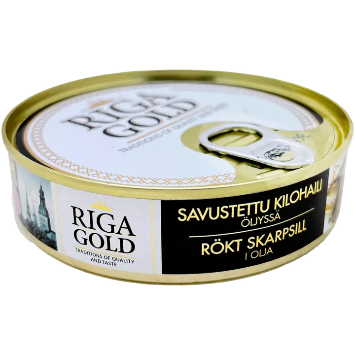 Old Riga Gold savustettu kilohaili öljyssä 160 g/112 g