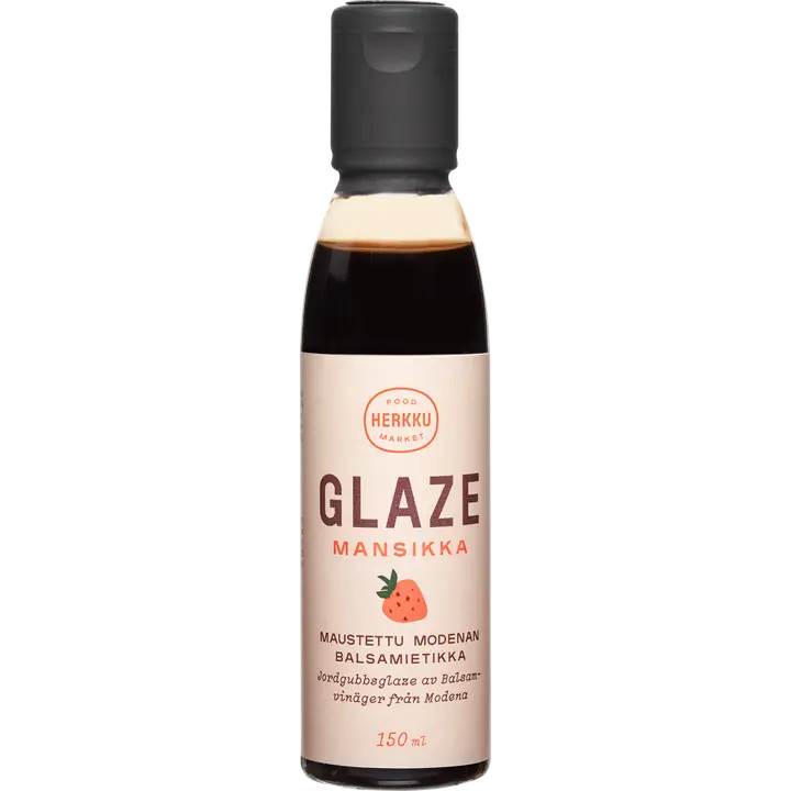 Herkku Glaze Mansikka maustettu Modenan balsamietikka 150 ml