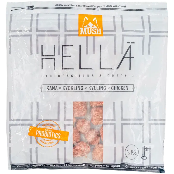 MUSH HELLÄ KANA täysrehu koirille 3 kg
