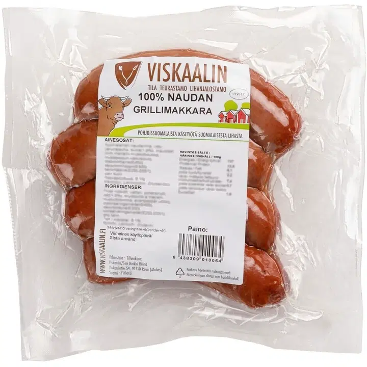 Viskaalin 100% Naudan 360g grillimakkara