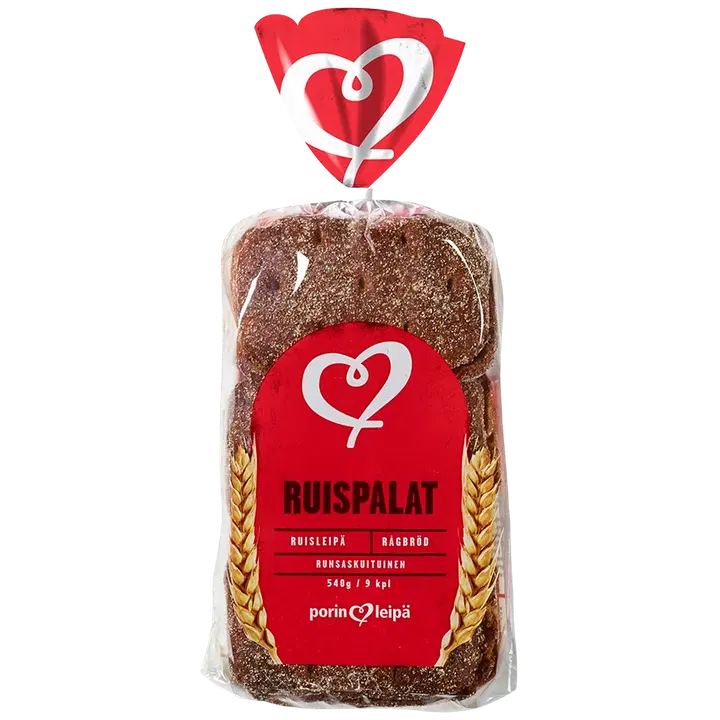 Porin Leipä Ruispalat 9kpl/540g