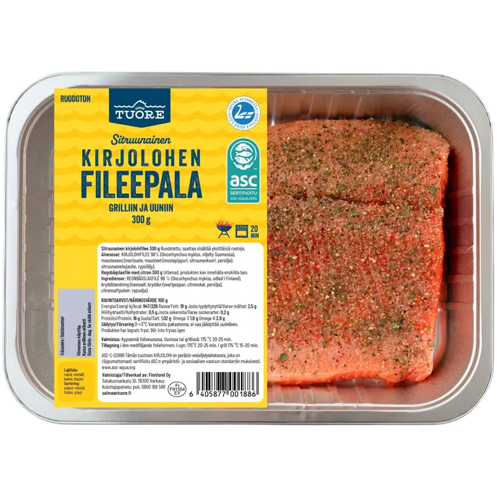 Saimaan Tuore ASC Sitruunainen kirjolohifileepala 300g