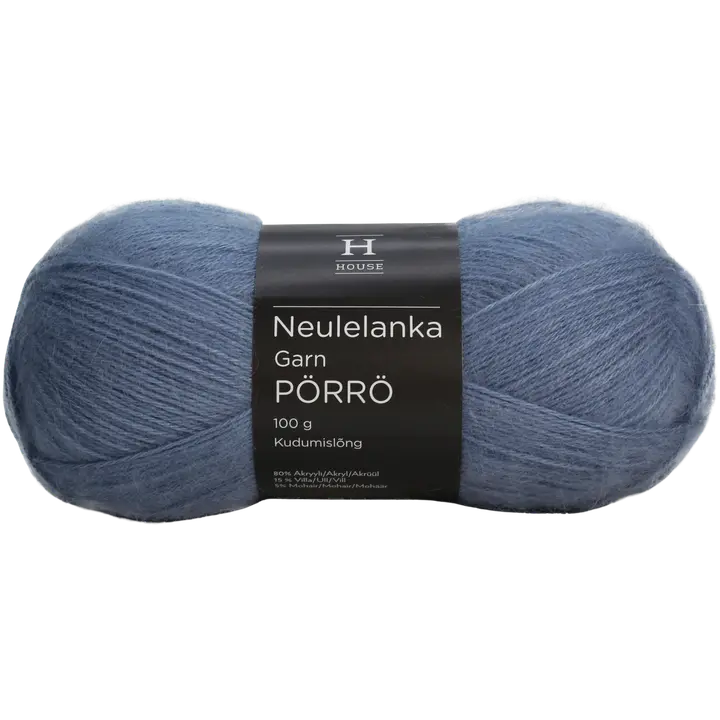 House lanka mohair-villa-akryyli Pörrö 100 g Light Denim Blue 1986