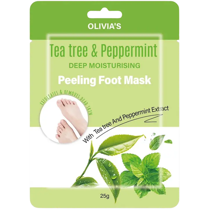 OLIVIA'S Teepuu & piparminttu kuoriva jalka naamio