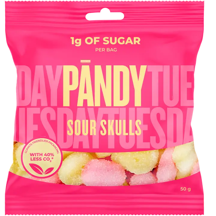 Pändy Sour Skulls makeispussi 50g