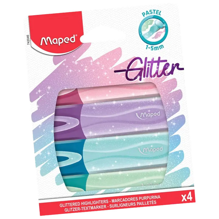 Tekstimarker fluo peps glitter pastel 4t