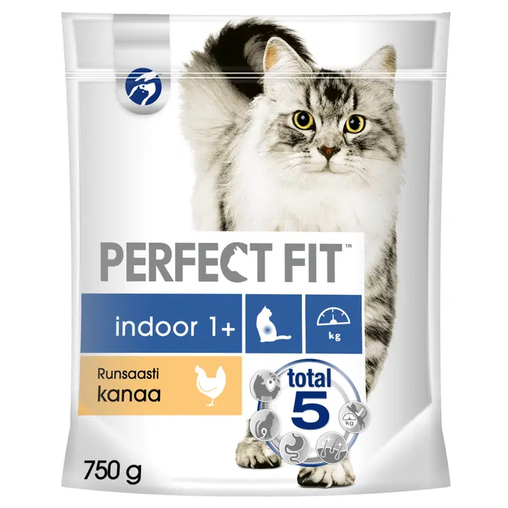 Perfect Fit Adult (1+) Indoor - Kissan kuivaruoka steriloiduille sisäkissoille - Runsaasti Kanaa - (750g)