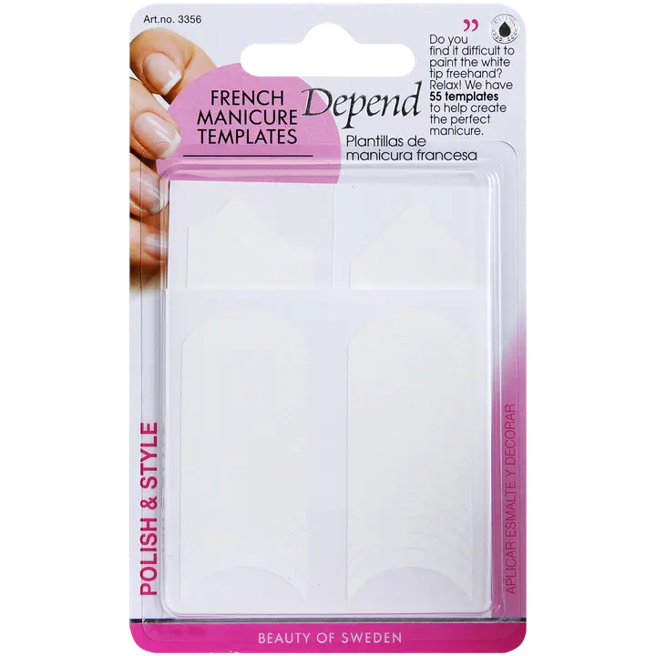 Prantsuse maniküüri šabloonid Depend 55tk