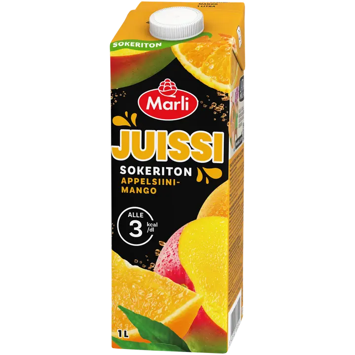 Juissi sokton sokeriton Appelsiini-mangomehujuoma 1 L