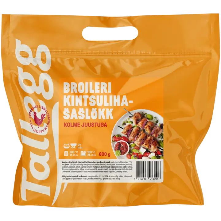 Tallegg Broileri kintsulihašašlõkk kolme juustuga 800 g