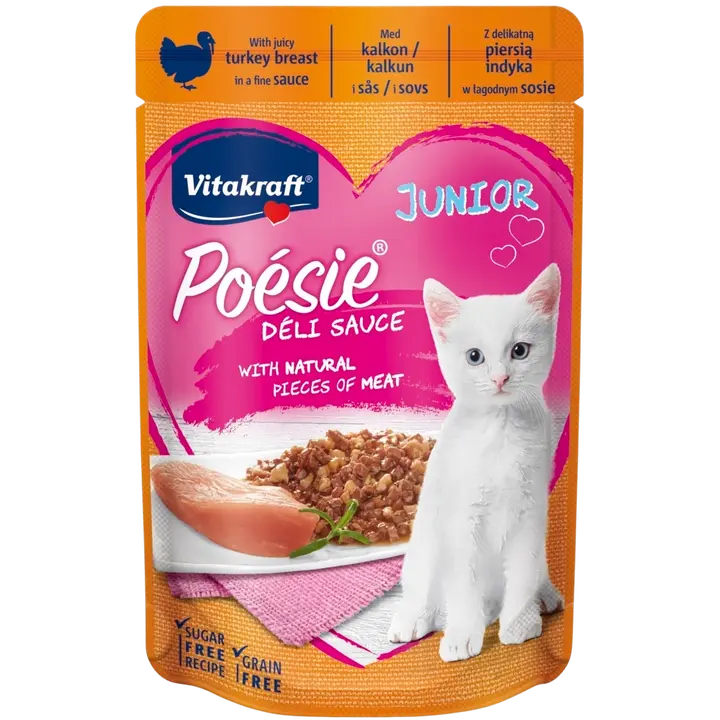 Poésie Délice Junior täissööt kassidele kalkunilihaga kastmes 85g