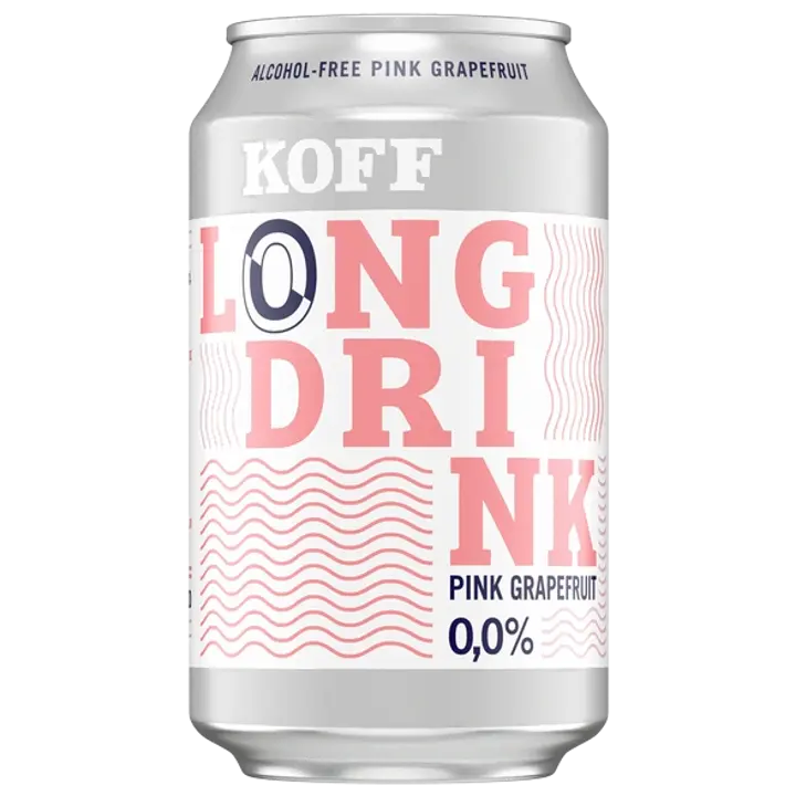 Koff Long Drink Pink Grapefruit alkoholiton lonkero 0 til-% tölkki 0,33 L