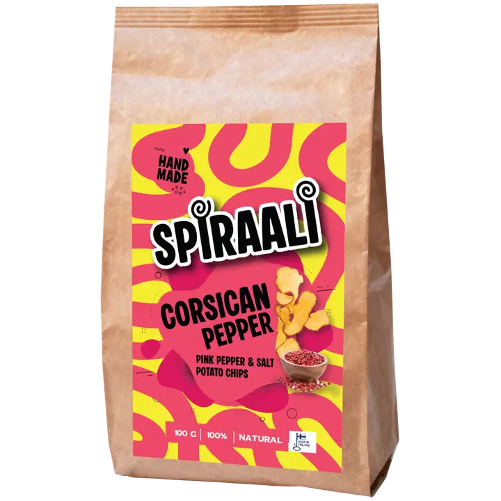 Spiraalisipsi Corsican Pepper käsintehdyt perunasipsit