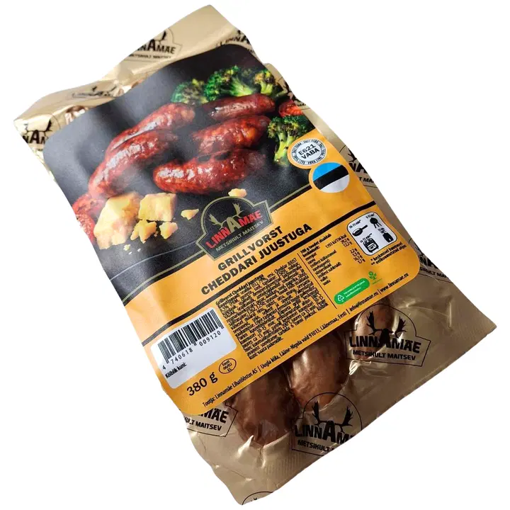 Linnamäe Grillvorst cheddari juustuga 380g