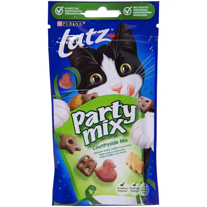 Latz Party Mix Countryside Mix  maiuspalad kassidele pardi-, kalkuni-, küülikulihamaitselised 60g