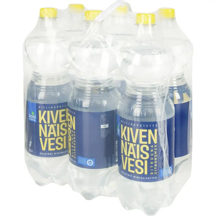 6 x Kotimaista Kivennäisvesi sitruuna kevyesti hiilihapotettu 1,5l