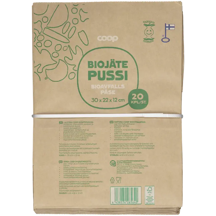 Coop biojätepussi paperinen 20 kpl