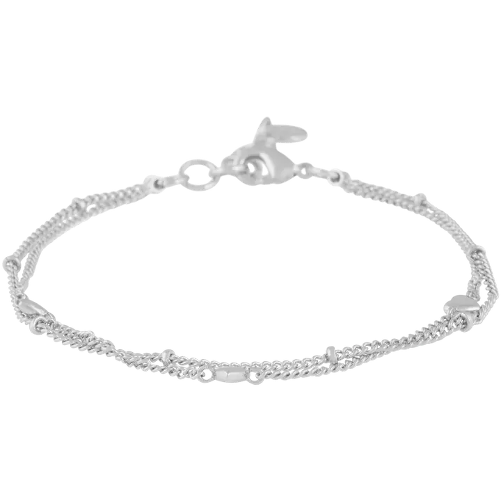 SNÖ of Sweden Lovely tuplaketju rannekoru hopea